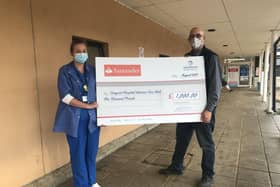 Ben Crease donates £1,000 to the intensive care unit at Conquest Hospital SUS-200209-164425001