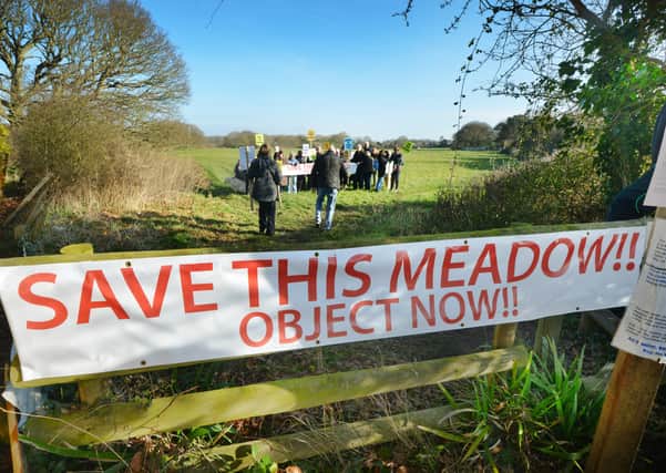 Residents of Clavering Walk, Cooden, protesting over Bellway's plans in February 2019. SUS-190220-103647001