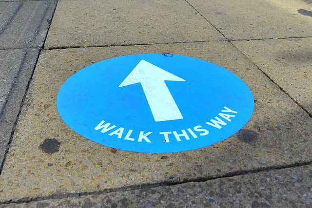 Crawley pavement signage. Pic Steve Robards SR2006152 SUS-200615-105707001