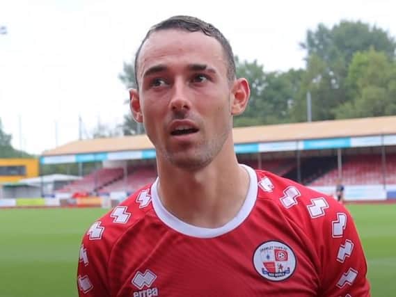 Sam Ashford scored on his competitive debut for Crawley Town