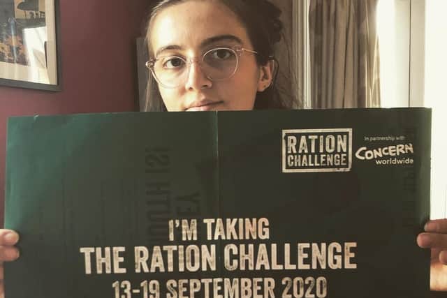 Anya Keiller from Worthing is doing the Ration Challenge SUS-200809-081455001
