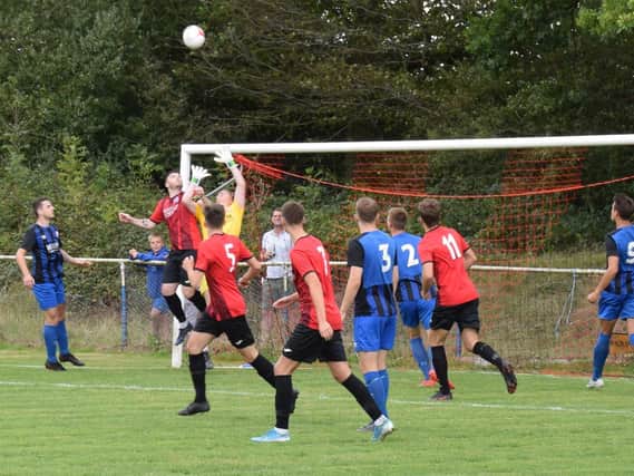 Action from AFC Uckfield v Steyning Town. Picture by Mike Skinner