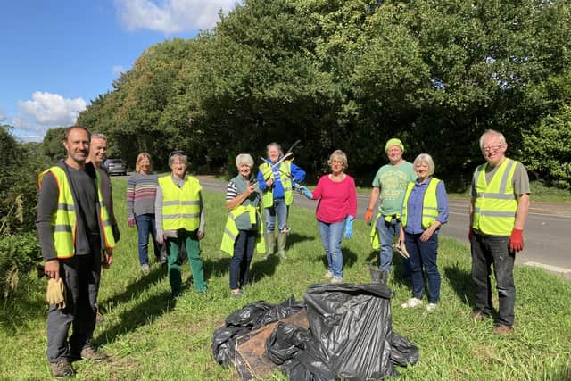 Volunteers turned out in East Ashling  to collect roadside litter for the first time since the Covid-19 lockdown