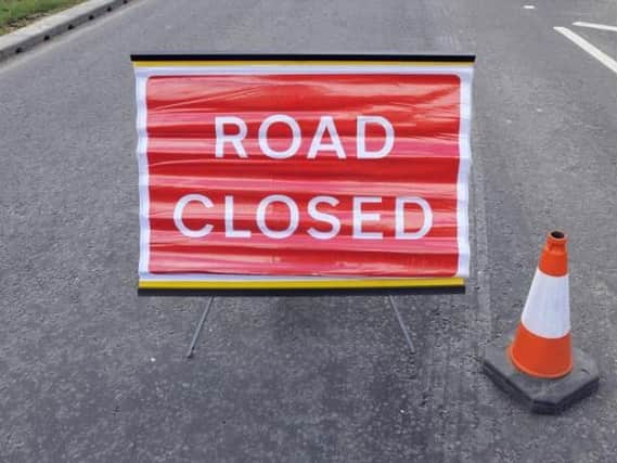 The eastbound carriageway of the A2011 in Crawley is currently closed
