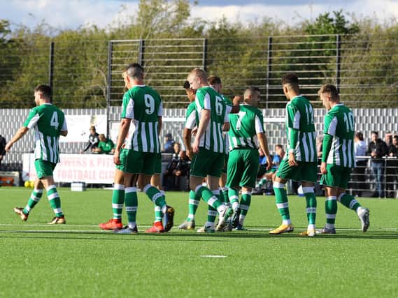 Chichester City - pictured here at Bowers and Pitsea - were last season's Sussex heroes in the FA Cup. Who can do it this year? Picture: Jordan Colborne