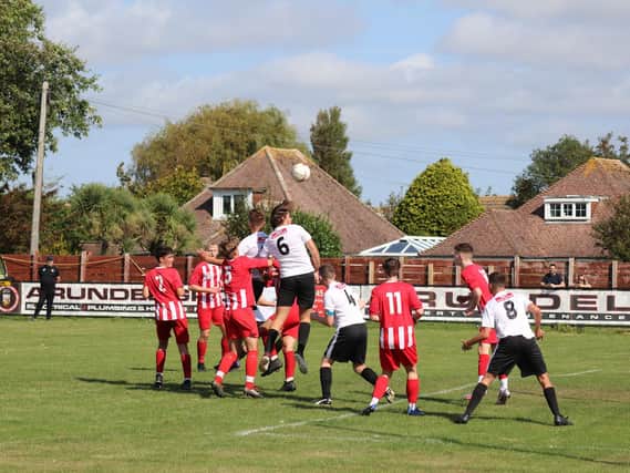 Action from the U18 clash between Pagham and Steyning / Picture: Roger Smith