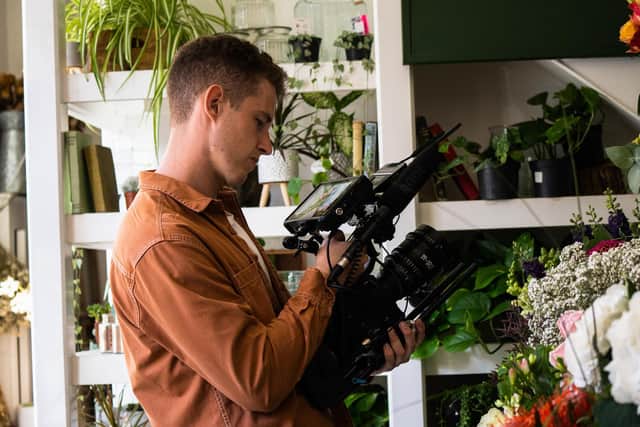 Ranald getting more shots inside a florist
