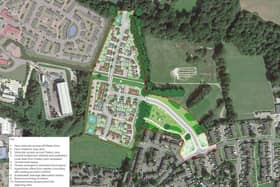 Outline plan for land south of Freek’s Farm, in Freeks Lane.   Photo courtesy of Rydon Homes via the Mid Sussex District Council website