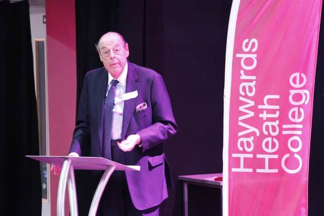 Rt Hon Sir Nicholas Soames speaks at the official opening of Haywards Heath College
. Picture: Chichester College Group