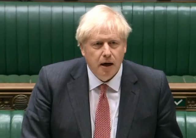 Boris Johnson speaking on the Internal Market Bill (Photo from Parliament.tv)