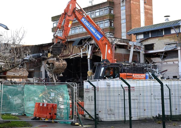 Demoltion of Marlets Hall took place earlier this year. Photo by Steve Robards