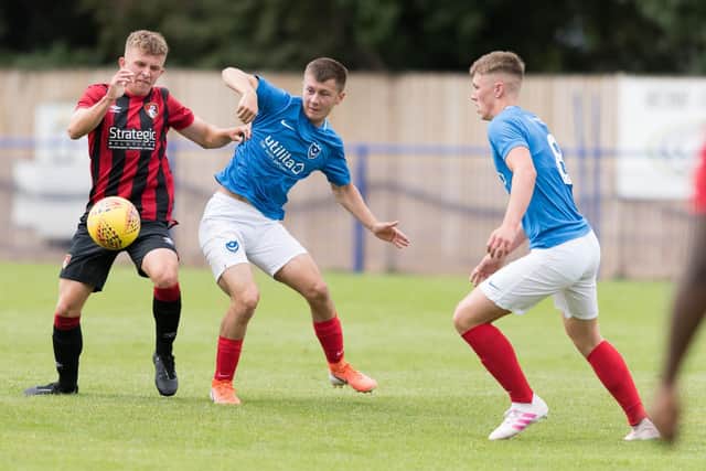 Alfie Stanley in Pompey academy action last season / Picture: Duncan Shepherd