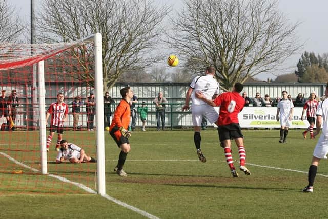 United's Sean Ray in action v Sholing / Pictures: Michael Cunningham and Stuart Martin