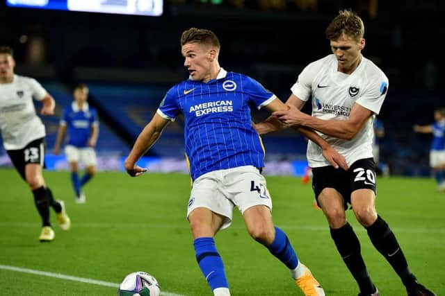 Viktor Gyokeres scored his first goal for Albion during the 4-0 triumph against Portsmouth