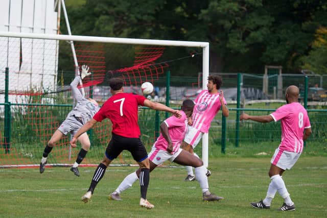 Jahobi Maher shot to give Billingshurst the lead. Picture by Iain Gibson