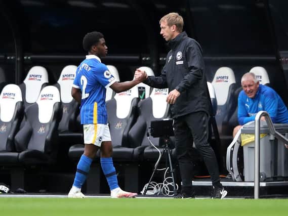 Tariq Lamptey impressed his manager Graham Potter after a fine display at Newcastle