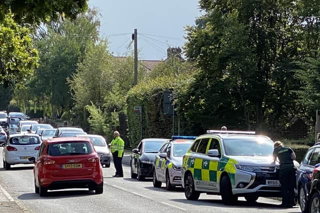 Emergency services at the scene in Hailsham. Picture: Lewis Isted