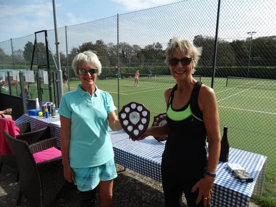 Gill Collins and Lorna Holloway  Winners of the Ladies Veterans Doubles