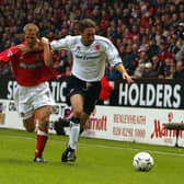 John Robinson in his Charlton days, going toe to toe with Middlesbrough's Jonathan Greening / Picture: Getty
