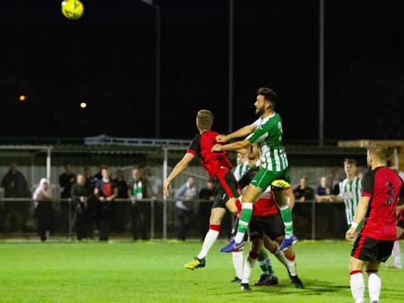 Up for it: Chichester City and Cribbs do battle in the FA Cup / Picture: Neil Holmes