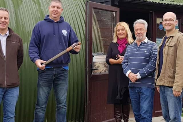 The Friends of Shoreham Fort receive the historic bayonet