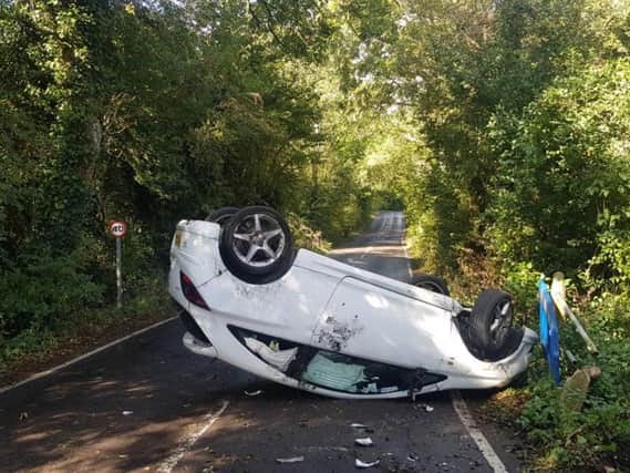The road was closed whilst police dealt with the incident. Photo: Sussex Roads Police
