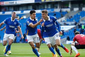 Brighton's Solly March was a constant threat to Manchester United
