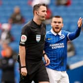 Brighton striker Aaron Connolly was furious when the penalty decision was reversed