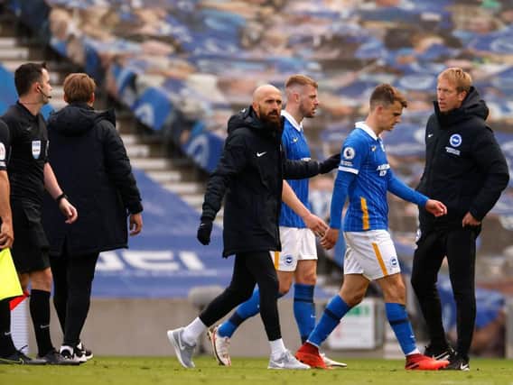 It was agony for Graham Potter and his Brighton players at the final whistle against Manchester United at the Amex Stadium