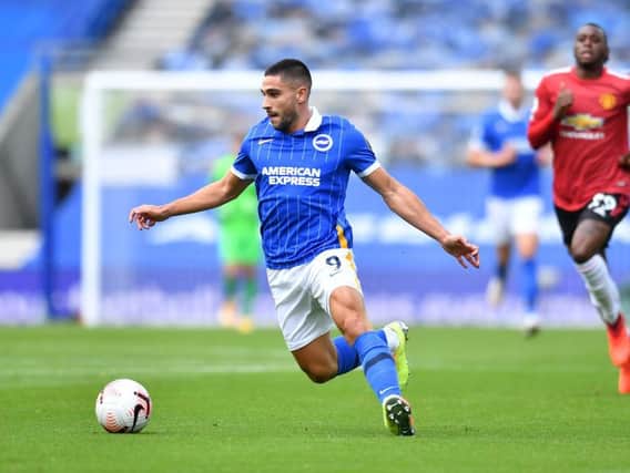Brighton and Hove Albion striker Neal Maupay conceded a last gasp penalty against Manchester united