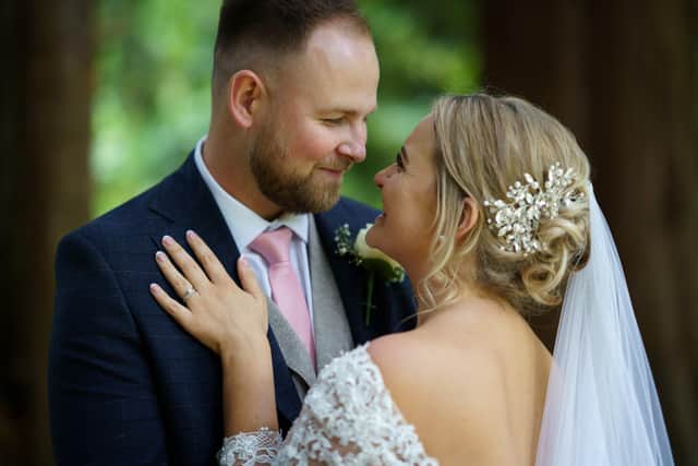 Newlyweds Glen and Jenna Wolfenden on their wedding day. Picture: John Schofield Photography – www.johnscofieldphotography.co.uk