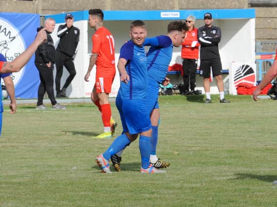 Shoreham celebrate against Seaford at the weekend / Picture: Stephen Goodger