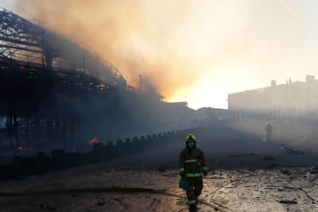 Kevin will never forget the Hastings Pier fire in 2010, which he called a 'very surreal incident'. Photo: West Sussex Fire and Rescue Service