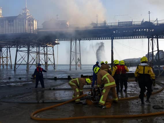 Kevin will never forget the Hastings Pier fire in 2010, which he called a 'very surreal incident'. Photo: West Sussex Fire and Rescue Service