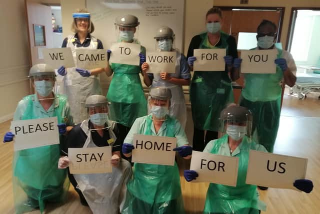 Eastbourne DGH staff asking people to stay at home during lockdown: 'we come to work for you so please stay at home for us'