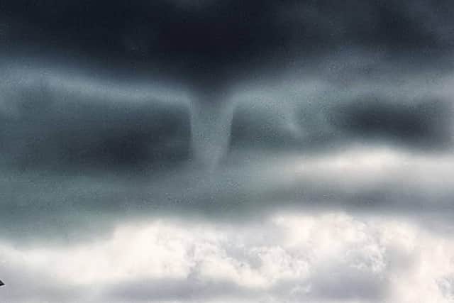 The funnel cloud above Worthing. Pic: Karen Taylor