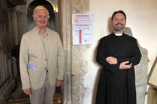 Jeremy Tomlinson, chairman of the Friends of Steyning Church, and Father Mark Heather, the vicar of Steyning