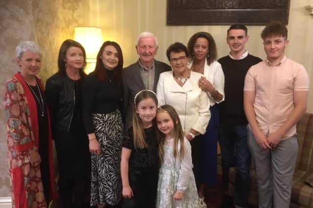 Mick and Betty McGovern celebrating their wedding anniversary with family last year
