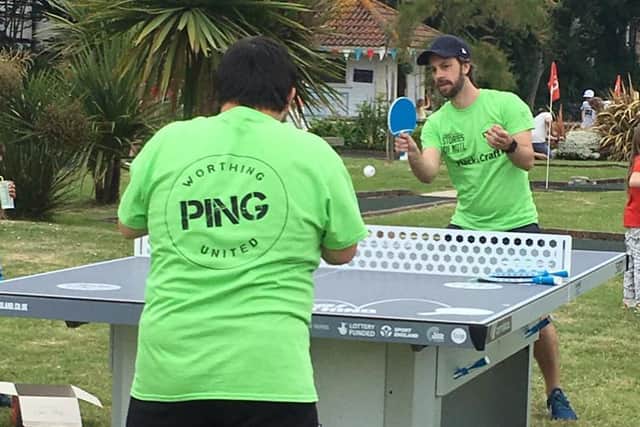 There are now outdoor table tennis tables in Worthing and Shoreham