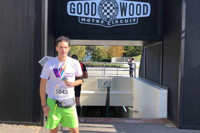 Matthew Brunton was able to run his first marathon at Running GP, an organised event at Goodwood Motor Circuit