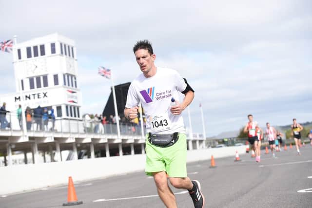 Matthew was running for Care For Veterans in honour of his nan