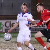 Action from Eastbourne Borough v Dorking on Tuesday night. Picture by Andy Pelling