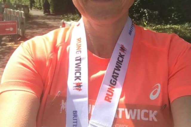 Linda Puttock completed the Gatwick Half Marathon as a challenge to herself