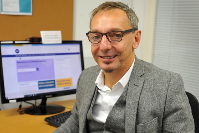 Chichester Citizens' Advice Bureau remains open for business.  Luca Badioli (Chief Executive). Pic Steve Robards SR2010121 SUS-201210-184618001