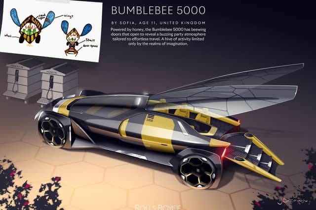The UK winner is the Rolls-Royce Bumblebee 5000, designed by 11-year-old Sofia.