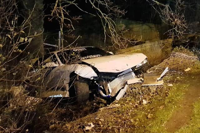 Wesley Leonard crashed his vehicle after 'drifting' on a public road. Picture: Sussex Police