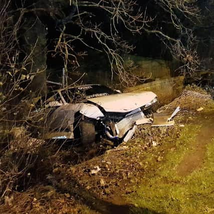 A motorist who crashed his car after drifting on a public road has been convicted and disqualified from driving. Photo courtesy of Sussex Police SUS-201210-160049001
