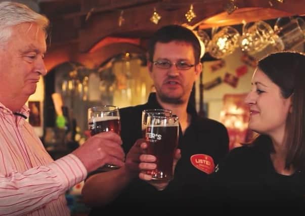 Co-founders of Lister’s Brewery Katie Coakes and Phil Waites with their father Alan Waite