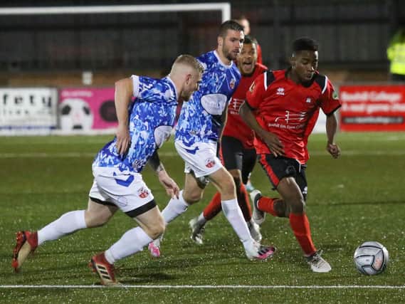 Action from the Eastbourne Borough - Sheppey Utd clash / Picture: Andy Pelling