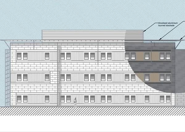Elevations of the new modular building proposed at Eastbourne DGH